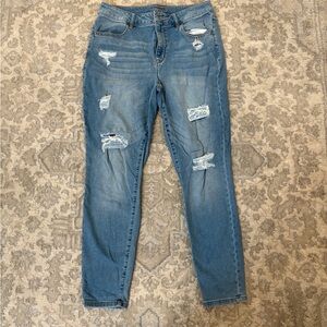 Maurices Blue Distressed Skinny Jeans
